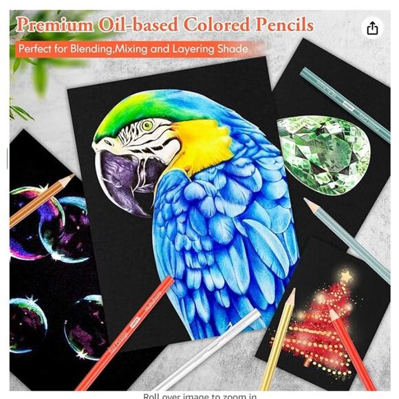 120 pc. Soft Core Oil Based Coloring pencils No Repeated Colors & color chart - Picture 2 of 7